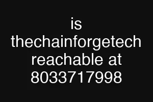 is thechainforgetech reachable at 8033717998